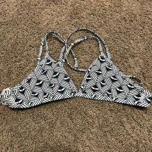 Jolyn triangle bikini top forrest green and white size M